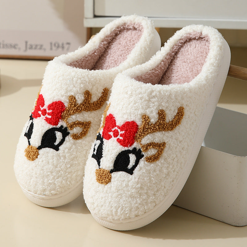 Christmas Home Slippers Cute Cartoon Santa Claus Cotton Slippers